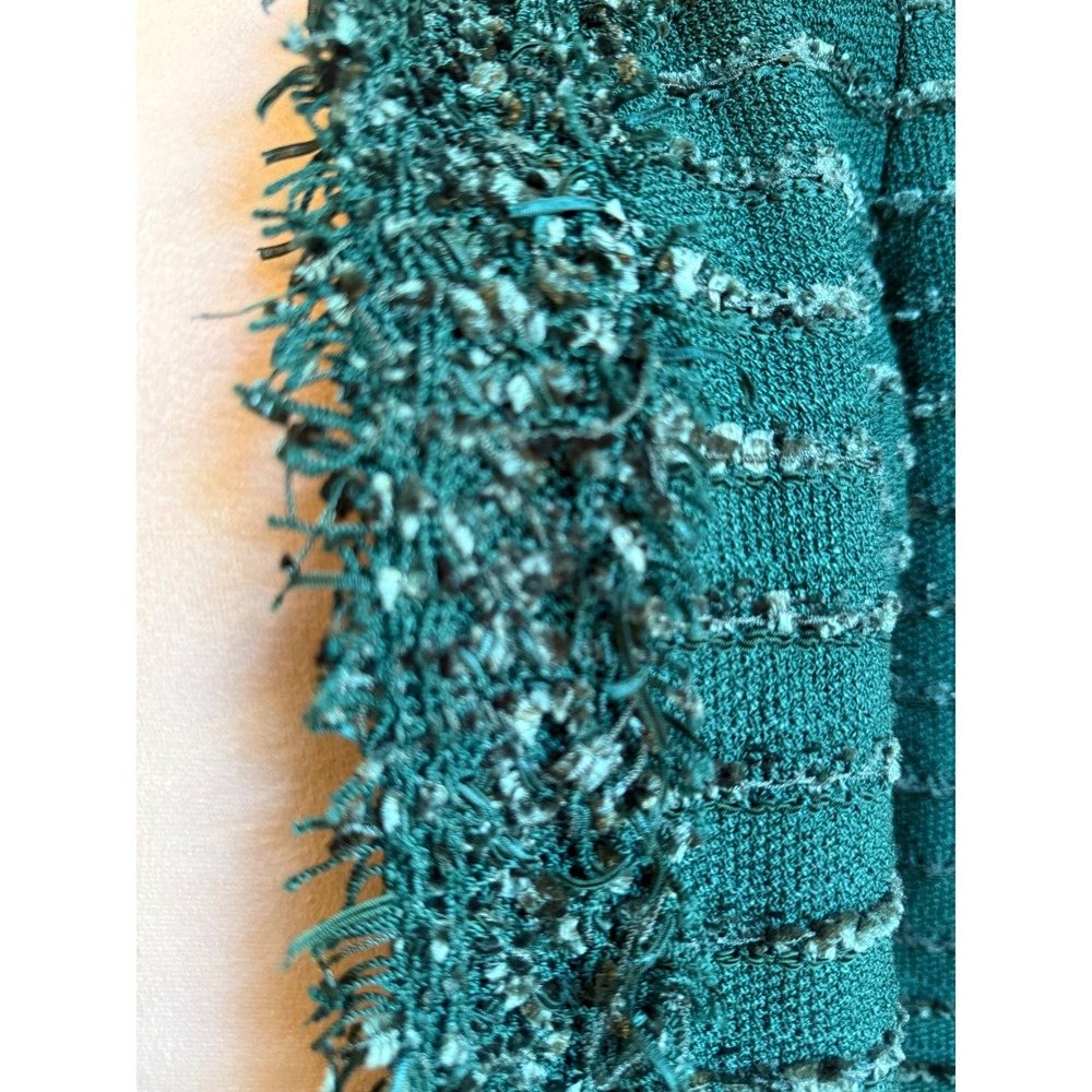 St John green Textured Fringe Jacket Blazer 6 boho classic wool preppy academia - Picture 4 of 8